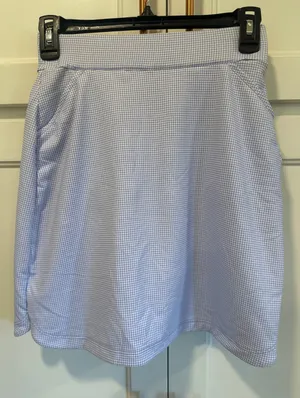 Peter Millar Womens XS Golf Skort Blue White Houndstooth Athletic UPF 50+ read thumbnail 1