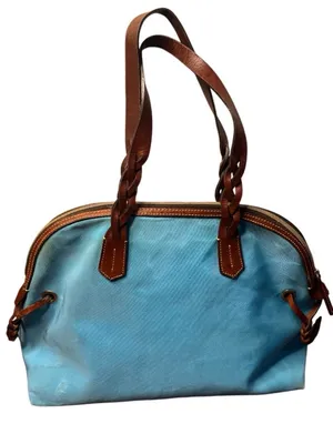 DOONEY & BOURKE Blakey Collection Filmed Satchel Tote Turquoise Blue thumbnail 2