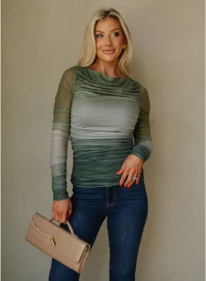These Three Boutique Green top thumbnail 4