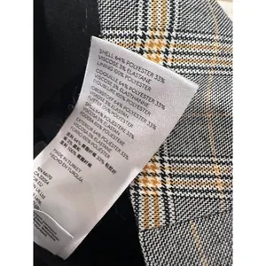 Free People Preppy Academia Plaid Double Breasted Blazer Sz:M Grey Yellow Jacket thumbnail 9