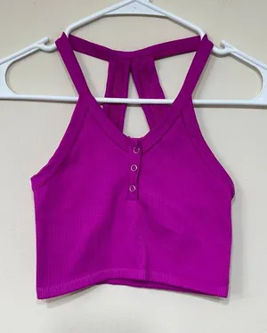 Free People Movement Purple Ribbed Seamless Crop Top XS thumbnail 1