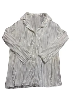 🤍 Bridal Pajama Set Size Small Pleated Button Down Pants Wedding PJs 🤍 White thumbnail 3