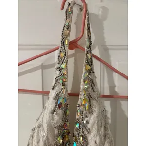 Precious Divas White Silver Sequin Crystal‎ Halter Mermaid Pageant Prom Dress 6 thumbnail 4