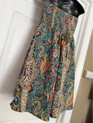 Multicolor paisley strapless dress Blue Size M thumbnail 3