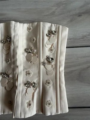 Guizio Embellished Twill Corset Ivory XXS NWT IN PACKAGE thumbnail 7
