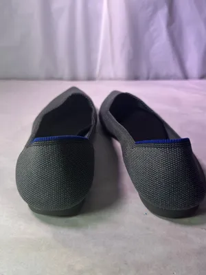 Rothy's Gray Pointed Toe Knit Ballet Flats with Blue Lining thumbnail 6