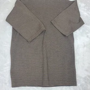 Pom Pom Frank Owen Vintage Sweater Wool Leather Batwing Sleeve‎ Brown Black Sz S thumbnail 15