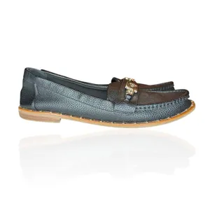 Anne Klein iFlex Nicola Size 9.5M‎ Shoes Black Gold Vegan Comfort Career Loafers thumbnail 3
