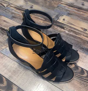 Maurices Black Strappy Wedge Sandals thumbnail 1