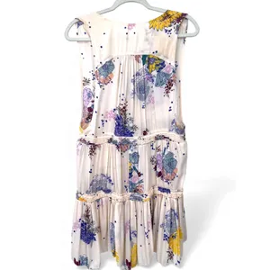 FREE PEOPLE | M | Floral Tiered Tunic Top Mini Dress Ruffle Sleeveless Tank thumbnail 5