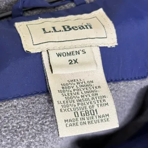L.L. Bean Fleece Lined Full Zip Jacket Navy Blue Women’s Size 2X thumbnail 8