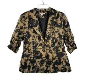 Coldwater Creek Blazer Womens PS6-8 Petites Used Black Brown Lined 3/4 Sleeve thumbnail 1