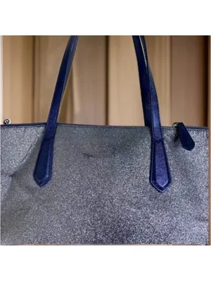 Kate Spade Lola Joely Large Glitter Carryall Tote in Dusk Navy Blue GUC thumbnail 5