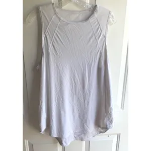Lululemon Women's White Sculpt Mesh Back Relqxed Fit Tank Sz 12 thumbnail 3