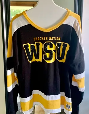 PINK - Victoria's Secret WICHITA STATE UNIVERSITY Oversized Bling Sweatshirt thumbnail 1