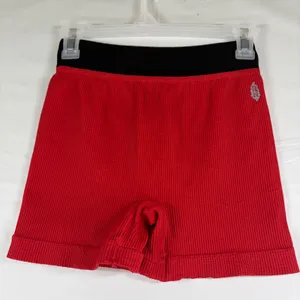 Free People Movement Prajna Ribbed Biker Shorts Summer‎ Cherry Red Women's M/L thumbnail 2