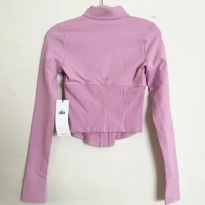 ALO Yoga Airbrush Corset Full Zip Jacket Candy Heart Pink XS thumbnail 4