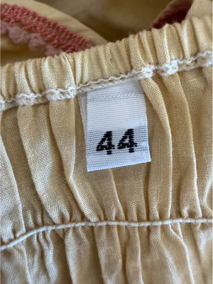 Pale Yellow Button Detail Pink Trim Tie Back Y2k Tank Top thumbnail 6