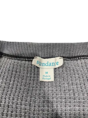 Sundance Oversized Waffle Knit Shirt Gray Size M Cottagecore Spring Boho Summer thumbnail 3