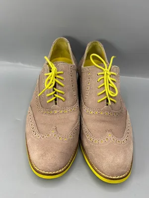 Cole Haan Lunargrand Alisa Wingtip Oxford Shoes Womens 8.5 Tan Yellow Almond Toe thumbnail 3