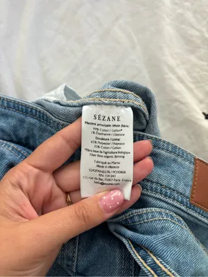 Sezane cropped denim jeans thumbnail 4