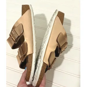 Birkenstock Arizona Soft Footbed Copper Rose Gold Metallic Sandals Narrow 39 thumbnail 9