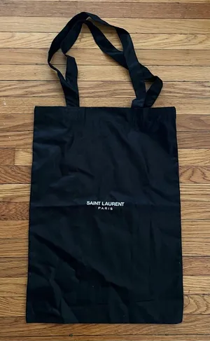 Saint Laurent black cotton tote bag thumbnail 1
