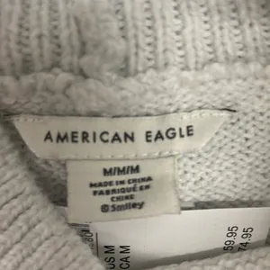 American Eagle Sweater Womens M White Smiley Graphic‎ Mock Neck AE New thumbnail 7