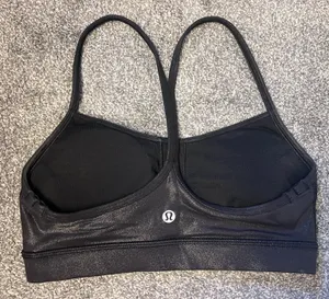 Black shimmer lululemon sports bra thumbnail 4
