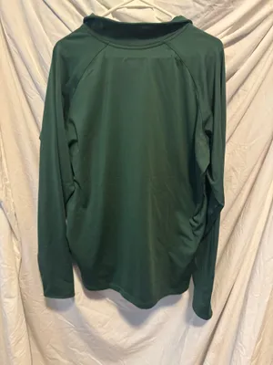 Cool Fish collection men’s green long sleeve quarter zip shirt medium thumbnail 2