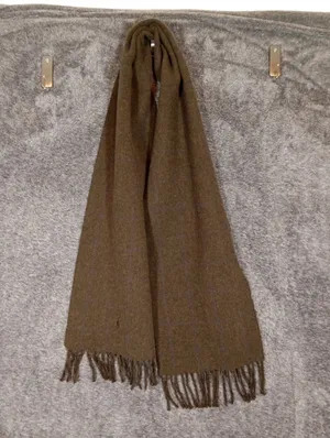 Polo by Ralph Lauren Olive Fringe Scarf Lambswool Windowpane Old Money thumbnail 3