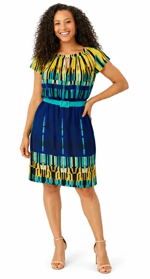 Madison Leigh Womens Dress Size 4 Multicolor Abstract Print Office Career Wear thumbnail 1