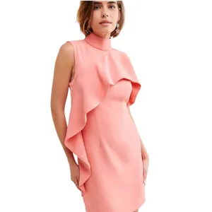 Keepsake The Label Coral Pink Sleeveless Ruffle Open Back Mini Dress 6 Medium thumbnail 3
