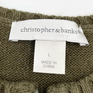 Vintage Y2K Christmas Sweater Vest Size Large Christopher & Banks Full Zip Green thumbnail 4