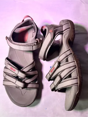 Teva Women's Gray and Pink Strappy Outdoor Sandals thumbnail 6