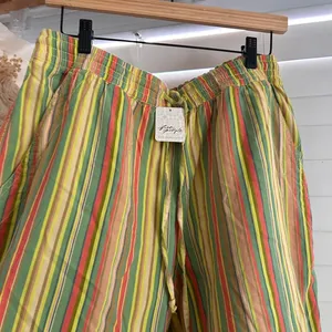 Free People Saylor Poplin long relaxed Shorts rainbow stripe coastal boho S NWT thumbnail 6