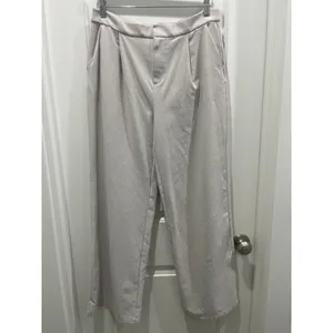 Vuori Elevation Ecru Heather Wide Leg Trouser Sz L thumbnail 2