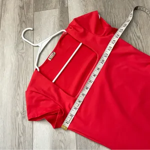 Free People Bodysuit square neck short sleeve womens Red small going out fitted thumbnail 3