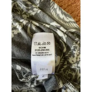 Next Petite Gray Ivory Paisley Maxi Dress Size 8 Tie Waist Pockets thumbnail 8