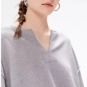 Urban Outfitters Jax Inside Out Oversized Notch Neck Top Gray Size Medium thumbnail 3