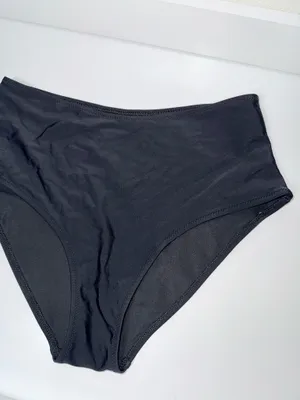 Aerie Mid-rise Bikini Bottom Solid Black Full Coverage thumbnail 5