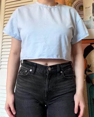 Baby Blue Crop Shein Top thumbnail 1