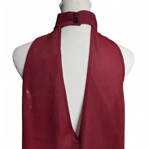 Wet Seal Maroon Choker Neck Sleeveless Blouse Medium Y2K Office Siren thumbnail 5