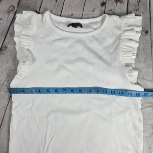 J. Crew Vintage rib ruffle-sleeve‎ shirt L BP083 thumbnail 6