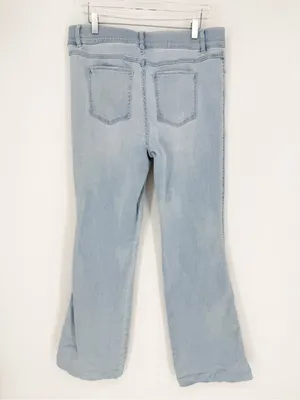 Spanx Pull On Light Wash High-Rise Flare Jeans Women's XL Light Blue Boho thumbnail 3