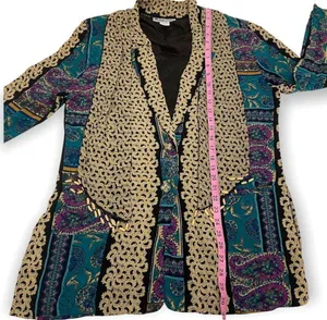 Vintage 80’s Michael Taylor Paisley Print Rayon Blazer Jacket thumbnail 3