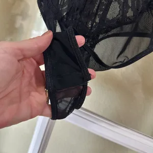 Unbranded Black Lace & Mesh Teddy Bodysuit with Underwire Size Small thumbnail 5
