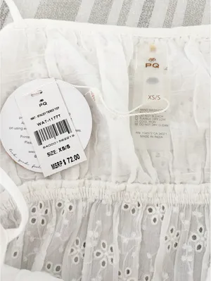 Pilyq Stacey Tiered Top White Size XS / Small Eyelet Neutral Bohemian Vacation thumbnail 5