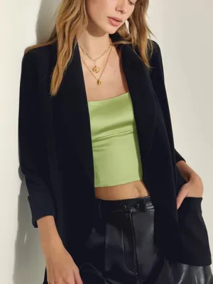 Aritzia Wilfred Chevalier Jacket Blazer Crepe 3/4 Sleeve Black Size 10 thumbnail 1