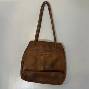 Brown Leather Fossil Shoulder Handbag Bag 75082 Purse with‎ Key thumbnail 2